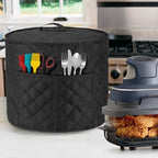LUXJA Dust Cover Compatible with Ninja Crispi Air Fryer, Cloth Cover with Pockets Fits Ninja Crispi Portable Cooking System and Accessories, Black