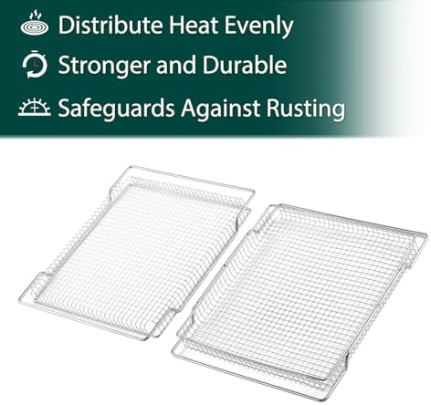 BOV900 Air Fryer Basket Replacement Parts for Breville Smart Oven Air Fryer Pro BOV900BSS Mesh Basket BOV950 BOV950BSS Air Fryer Rack 304 Stainless Steel Oven Rack SP0016259 Air Fry Rack 1 Pcs