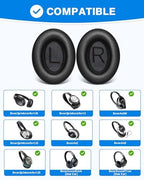 Link Dream Ear Pads for Bose Quiet Comfort 35 Soft Protein Leather Replacement Earpads Ear Cushions Ear Pad for Bose QC 35/25 / 15 QC2 / Ae2 / Ae2i / Ae2W / Sound Link/Sound True (Black)