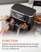 Air Temperature Thermometer Probe Replacement for Ninja DZ550 Foodi Smart XL 6-in-1 Dual Temp Probe Indoor Grill & Air Fryer Accessories