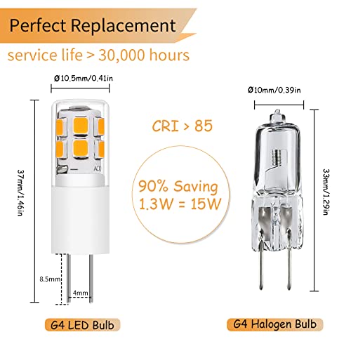 I-SHUNFA G4 LED Bulb AC 120V Warm White 10 Pack