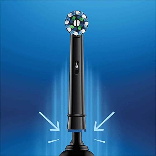 Crossaction Electric Toothbrush Replacement Brush Head Refills, Black , 4 Count (Pack of 1)