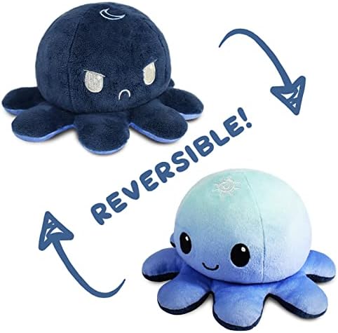 TeeTurtle - The Original Reversible Octopus Plushie - Day + Night - Cute Sensory Fidget Stuffed Animals That Show Your Mood