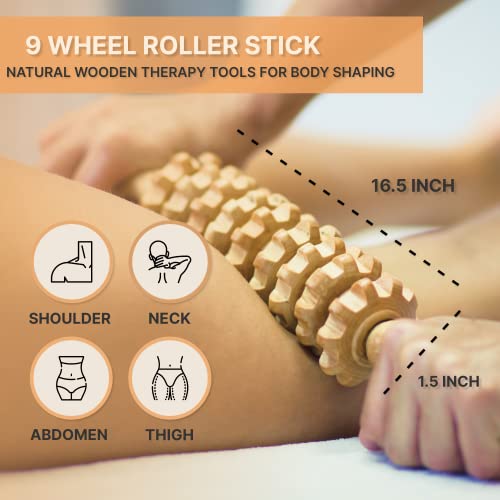 Nuddspa Wood Therapy Massage Tools 6 Pcs, Lymphatic Drainage Massager, Maderoterapia Kit, Anti Cellulite Complete Body Sculpting Tools for Total Relaxation & Relief (6 Pack)