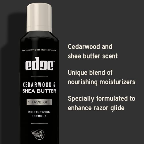 Edge Shave Gel for Men, Cedarwood & Shea Butter, 7oz (3 Pack) - Shaving Gel For Men That Moisturizes, Protects and Soothes To Help Reduce Skin Irritation (Packaging May Vary)