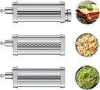 Pasta Attachment for KitchenAid Stand Mixer, 3 Piece Pasta Making Kit Including Pasta Roller, Cutter for Authentic Spaghetti and Fettuccine Sheets, Durable Noodle Accessories by Cofun