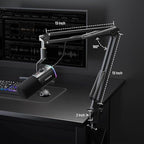 MAONO Dynamic Gaming Microphone with Software: USB XLR Podcast Computer Microphone with Boom arm - RGB PC Mic for Gamer - Podcast Microphone for Streaming Recording Studio YouTube Online Chat PD100XS
