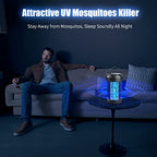 Solar Bug Zapper Outdoor, Electric Mosquito Zapper with 3600mAh Rechargeable Battery for Home, Backyard, Camping, 4200V High Powered 3 in 1 Fly Insect Killer for Mosquitoes, Gnats, Flies, Moths
