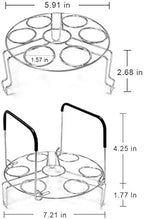 Stackable Egg Steamer Rack, BiaoGan Egg Cooking Rack with Heat Resistant Silicone Handles Compatible with Instant Pot Accessories 6,8 Quart, 14 Eggs Multipurpose Steamer Rack Trivet