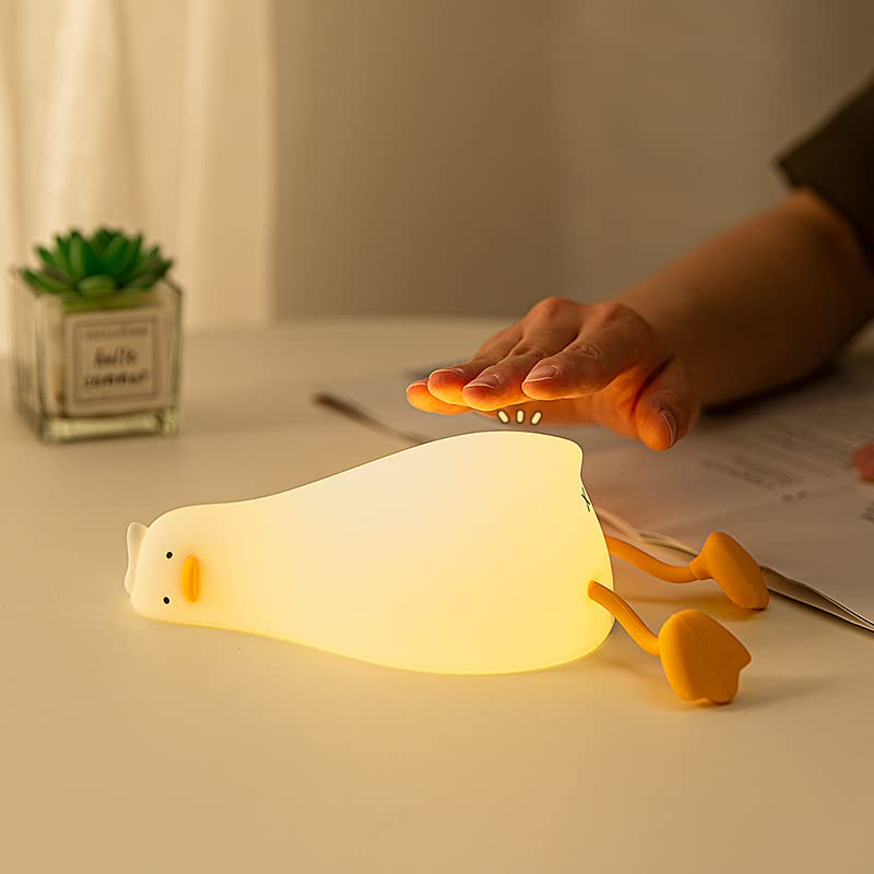 Cute Duck Lamp,Fun Lying Flat Duck/Chicken/Pig/Rabbit/Panda Night Light,LED Squishy Animal Novelty Lamp,Toddler Baby Night Light Christmas gifts for Kids,Nursery Touch Kawaii Lamp Room/House Décor