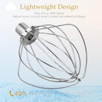 Dishwasher Safe Whisk Attachment for KitchenAid 4.5 5 Qt Tilt-Head Stand Mixer, Stainless Steel 6 Wire Whip Fits Kitchen Aid Stand Mixer Accessories Attachments Replacement Parts