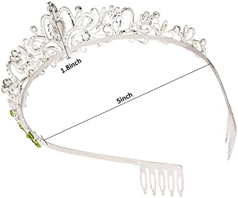 COCIDE Green Tiara and Crowns for Women Crystal Headband Princess Rhinestone with Combs Bride Hairpiece Bridal Wedding Prom Birthday Party Hair Accessories Jewelry for Women and Girls