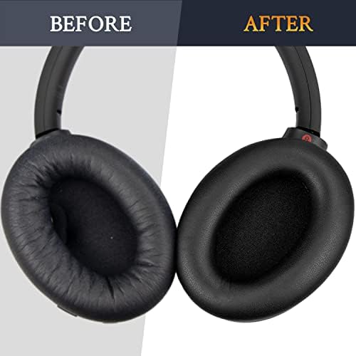 SOULWIT Replacement Earpads for Sony WH-1000XM4 (WH1000XM4) Headphones, Ear Pads Cushions with Noise Isolation Foam, Added Thickness, Without Affecting Sensor - Black