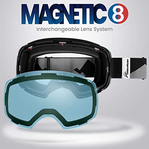 OutdoorMaster Ski Goggles PRO Replacement Lens - 20+ Choices (VLT 80% Blue)