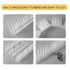 OFFO Bird Spikes Pigeon Outdoor Spikes for Cat Keep Birds Raccoon Woodpecker Off Covers 20 Feet, Frosted White