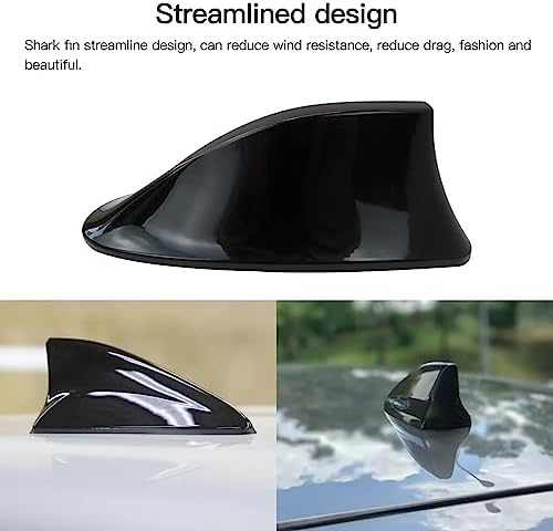 for 2015-2019 Hyundai Sonata-Elantra Ebony Shark Fin Roof Antenna Cover Silver Easy Installation and Direct Replacement (Black)