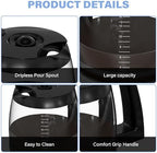 14-CUPS Coffee Maker Glass Carafe Replacement Pot Compatible with Cuisinart Coffee Machine DCC-2200RC, DCC-2200, DCC-3200, DCC-3200P1, DCC-3200FR, DCC-2600, DCC-2800, DCC-1800FR, CBC-7400, CBC-7000PC