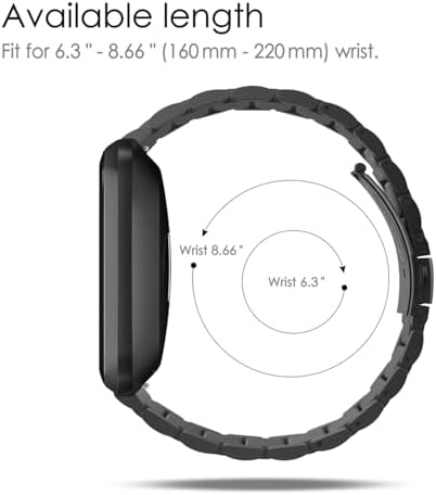 FINTIE Metal Band Compatible with Fitbit Versa 2 1 and Lite Edition, Solid Stainless Steel Strap Replacement Wristband Business Bracelet