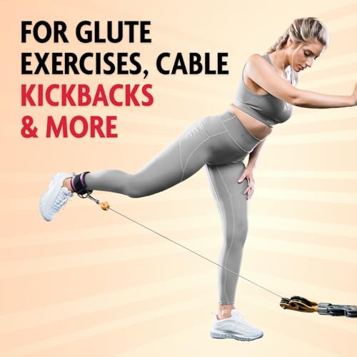 DMoose cable kickback ankle strap - One Size Fit with Premium Padding, ankle cuff, Ankle Cable Straps for Workout, Booty Workouts, Leg Extension, Hip Abductors