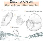 QIUXQIU Wearable Breast Pump Accessories Milk Collector Cup,Including Valve & Silicone Diaphragm & 24mm Flange Silicone Shield Kit BPA-Free QIUXQIU Pump S18/S21 Parts Replace - 180ml (27mm)