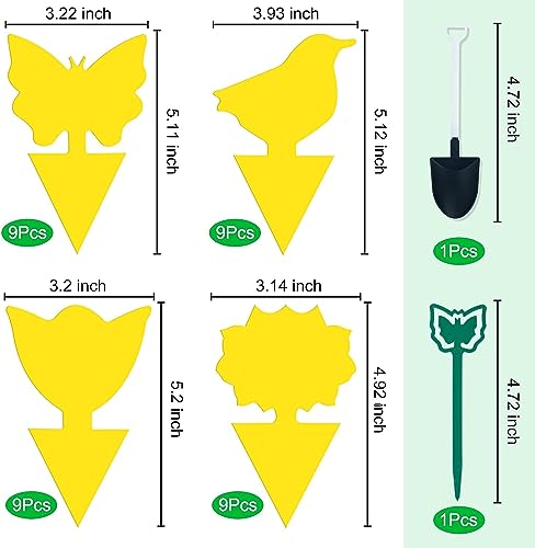 Glovv 36 Pack Fruit Fly Traps for Indoors, Fungus Gnats Killer Trap, Yellow Sticky Traps for Plant Gnat for Houseplant, Mosquitos, Flying Insect, White Flies