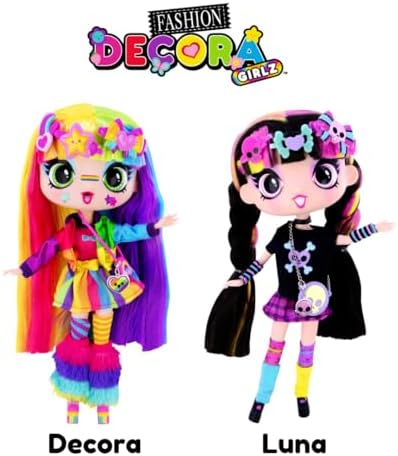 Decora Fashion Girlz Doll 11 inches-Decora + Luna | Set of 2 Fashion Dolls | Set of 2 Colorful Dolls | Nicely Packaged Set of Doll Clothes, Dolls & Accessories