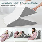 baibu 21.5 Inch Wedge Pillows Set for Sleeping Bed Wedge Pillow for After Surgery Adjustable Triangle Pillow Wedge with Half-Moon Memory Foam Bolster Pillow for Acid Reflux Gerd Snore Relax, White