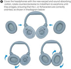 TOZO HT2 Replacement Earpads Cushion, Softer Protein Leather Ear Cover Waterproof for Comfortable Fit with Dustproof Mesh, Sound-Isolation Foam Blue