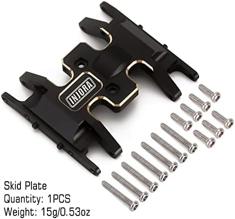 INJORA Brass Skid Plate-Heavy Counterweight Chassis Accessories for 1/24 RC Crawler Car Axial SCX24 Gladiator Bronco C10 JLU Deadbolt Upgrades Parts, 15g