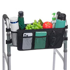 WAVECUER Walker Basket for Folding Walker, Basket for Walkers for Seniors with Cup Holder,Rollator Walker Accessories Can be Installed Outside or Inside of Walker, Wheerchair