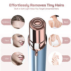 Gurelax Facial Hair Removal for Women(as seen on tv), Painless Hair Remover Rechargeable, The Best Female Shaver with 2 x Replacement Heads, Lady Face Electric Razor for Upper Lip, Chin, Mustache