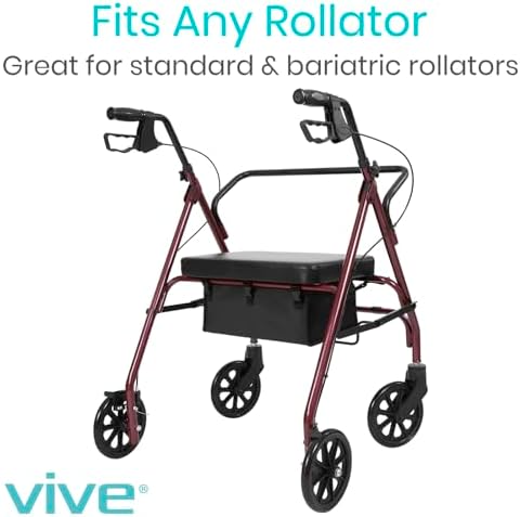 Vive Rollator Accessories Bag - Under Seat Rollator Walker Basket for Seniors - Extra Large - Underseat Pouch Tote for Rolling Walkers - with Reinforced Liner to Prevent Sagging