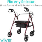 Vive Rollator Accessories Bag - Under Seat Rollator Walker Basket for Seniors - Extra Large - Underseat Pouch Tote for Rolling Walkers - with Reinforced Liner to Prevent Sagging