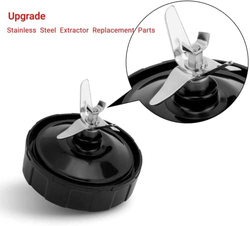 for Ninja Blender Blade Replacement Parts 7 Fins Compatible with Nutri Ninja Auto iQ BL642-30 BL482-30 BL682-30 with Silicone Rubber Gaskets Seal Ring Mixer Attachment, Updated