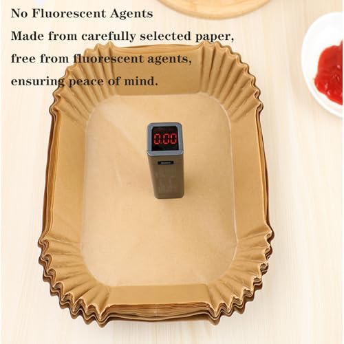 Air Fryer Paper Liners, 100PCS Rectangle 8.6"x5.5" Disposable Parchment, AirFryer Accessories Non-Stick Baking Paper for Ninja Foodi Dual Zone Air Fryer DZ201/DZ401/DZ550