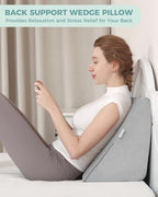 Lossey Knee Wedge Pillow with Pure Memory Foam, 8" Bed Wedge Pillow for Sleeping, Triangle Pillow for Back Support Elevated Pillow for Sciatica Knee Hip Ankles Back Pain Relief
