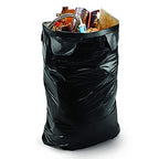 Iron-Hold Contractor Trash Bags - 45 Gallon, 18 Bags, Wing Tie Closure, 3 MIL Thick, Gusseted Bottom, Black - Heavy Duty Industrial Strength Garbage Bags