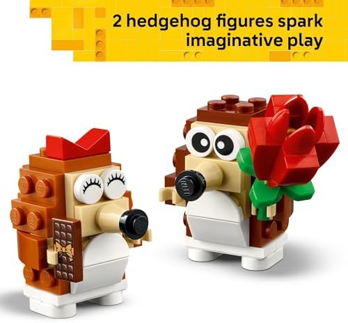 LEGO Hedgehog Picnic Date Building Toy - Animal Figures and Playset for Kids, Boys and Girls, Ages 8+ - Gift for Valentines Day for Her and Him - with 2 Hedgehog Toys and Accessories - 40711