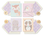 Papyrus Blank Cards with Envelopes, Playful Critters (20-Count)