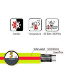 SOLUTION4PATIO Homes Garden Short Hose 3/4 in. x 3 ft. Yellow Lead-in Hose Solid Brass Fittings for Water Softener, Dehumidifier