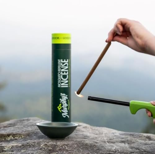 Murphy’s Naturals Mosquito Repellent Incense Sticks with Holder for Outdoor Yard, Citronella, DEET Free, 2.5+ Hours per Stick, 12 Sticks & 1 Holder