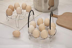 Aozita Multipurpose Stackable Egg Steamer Rack Trivet with Heat Resistant Silicone Handles Compatible for Instant Pot Accessories 6 Qt/8 Qt - 18 Egg Cooking Rack for Pressure Cooker Accessories