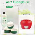 Fly Away - Indoor Fruit Fly Trap Kit. Reusable & Refillable Traps (3), Trap Flies for Over 90 Days with Liquid Bait Lure, Stylish Design - Perfect for Home Kitchens, Bars, Restaurants, and Wineries.