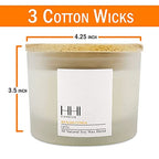 HHI Citrus Candle | A Blend of Lemon, Orange, Lime and Eucalyptus | Sicilian Citrus | All Natural Soy Candle | Large 12 Ounce Three Wick Candle | Long Burn time | Includes Bamboo Lid and Gift Box