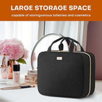 8L Travel Toiletry Bag for women - 2.1 GAL Water-resistant Makeup Cosmetic Bag Organizer With Hanging Hook for Travel Accessories Shampoo Full-size Container, Black