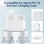 Replacement Charging Case for Air Pods Pro 1st 2nd Charging Case, Wireless Charging Case for AirPod Pro Charging Case Support for Bluetooth Sync Button, Low Power Air Pod Charging Case with Tips Voice