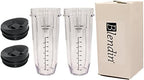 Blendin 32 Ounce Cup with Sip N Seal To Go Lids - Extra Large Replacement Jar Compaible with Nutri Ninja Auto-iQ 1000W and Duo Blenders - Premium Blender Cups Replacement (2 Pack)