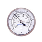 MEASUREMAN Fully Stainless Steel Pot, Kettle, Brewing Bimetal Thermometer, 3" Dial, 2-1/2" Stem, 0-250 deg F/-20-120 deg C, -1% Accuracy, Adjustable, 1/2" NPT Back Mount （2 Pack）