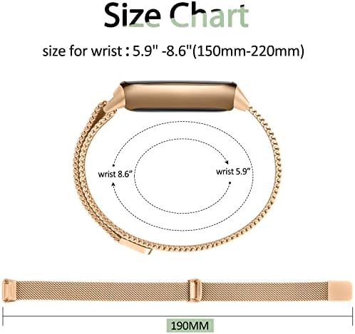 Vanjua Metal Band Compatible with Fitbit Luxe Bands, Stainless Steel Mesh Loop Adjustable Wristband Replacement Strap for Fitbit Luxe/Luxe Special Edition Fitness Tracker Women Men