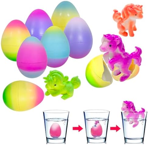 6 Pack Unicorn Hatching Surprise Eggs - Grows 600%- Easter Birthday Gifts for Kids Boys Girls Easter Basket Stuffers Eggs Fillers Party Favors